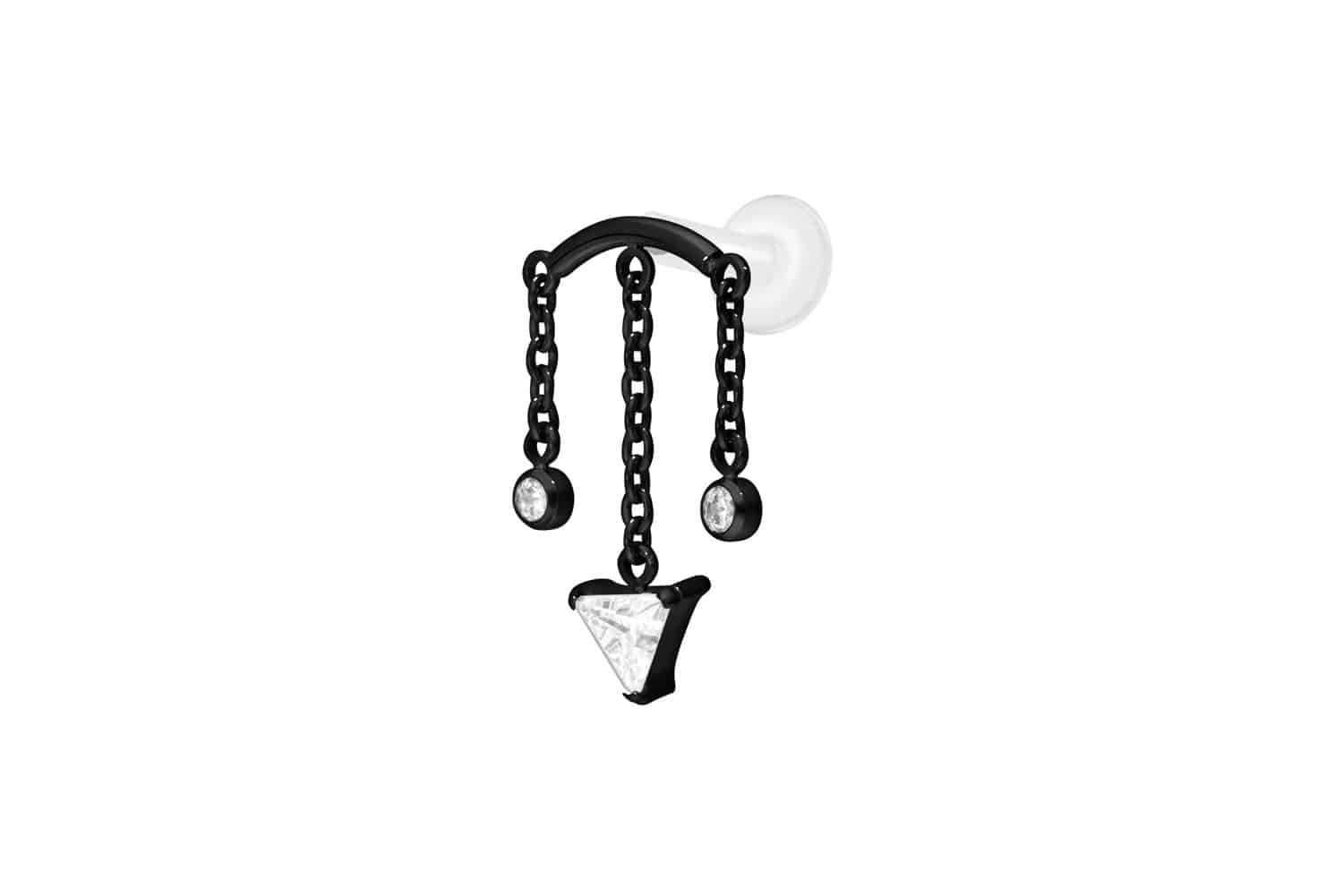 PTFE Labret Piercing mit Innengewinde + Titan-Aufsatz WINDSPIEL